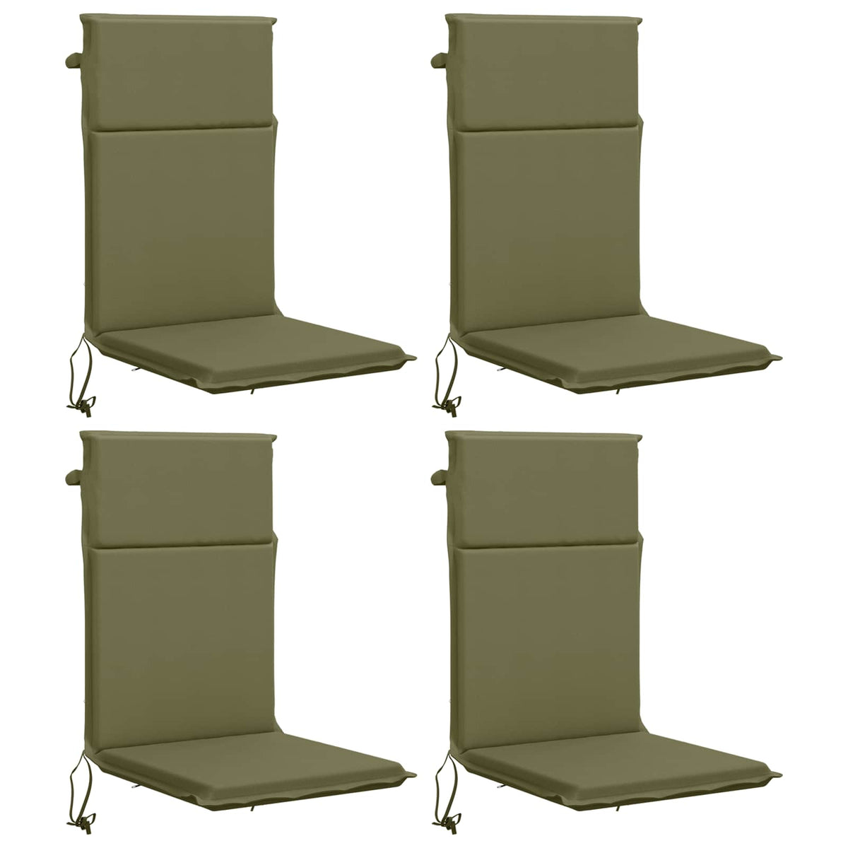 High Back Chair Cushion GEMERT 4 pcs 100% Polyester Olive Green