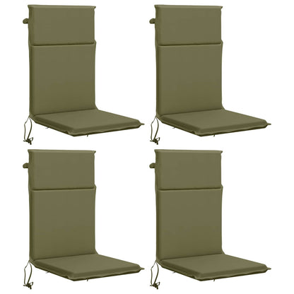 High Back Chair Cushion GEMERT 4 pcs 100% Polyester Olive Green