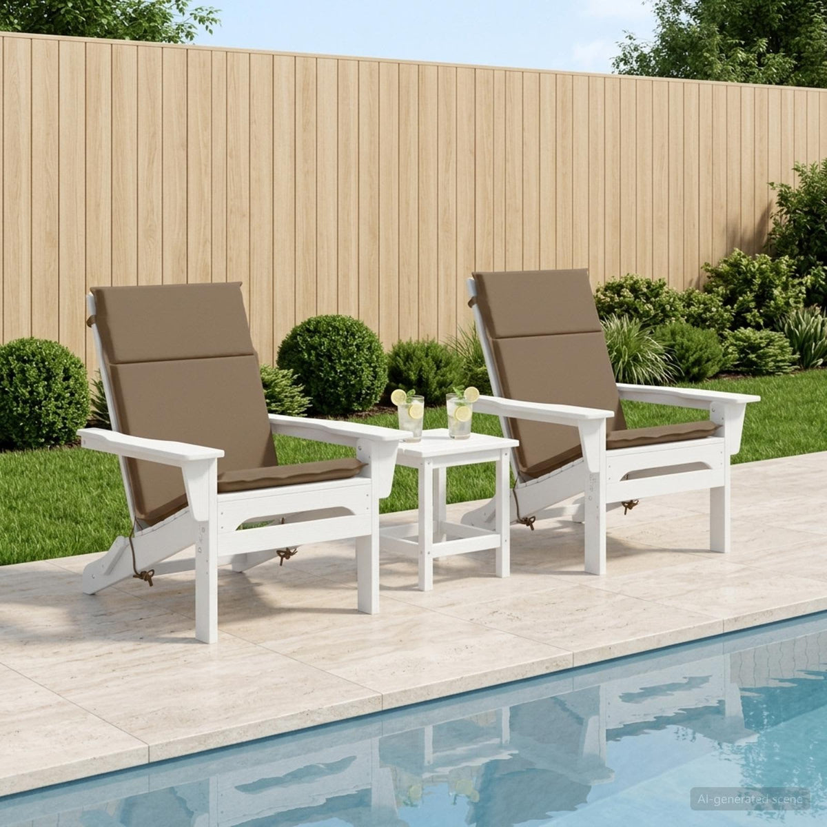High Back Chair Cushion GEMERT 2 pcs 100% Polyester Taupe