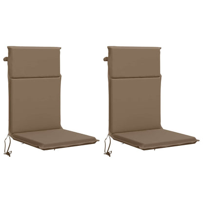 High Back Chair Cushion GEMERT 2 pcs 100% Polyester Taupe