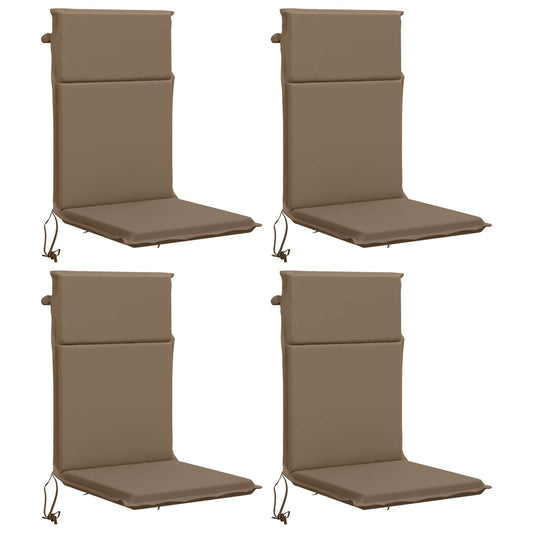 High Back Chair Cushion GEMERT 4 pcs 100% Polyester Taupe