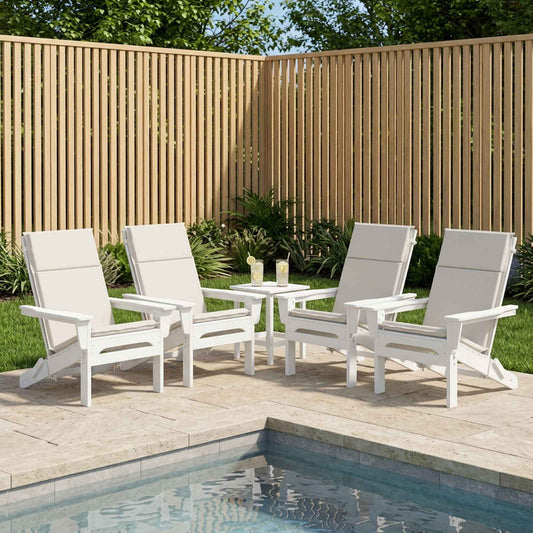 High Back Chair Cushion GEMERT 4 pcs 100% Polyester White