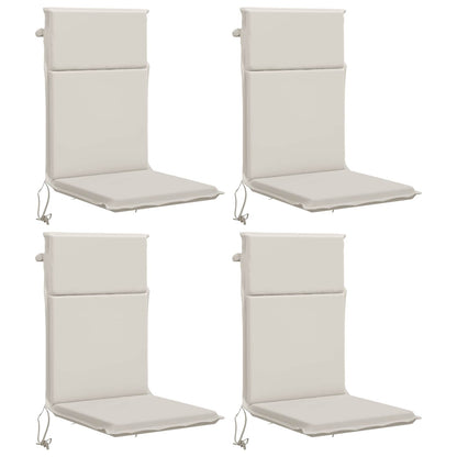 High Back Chair Cushion GEMERT 4 pcs 100% Polyester White