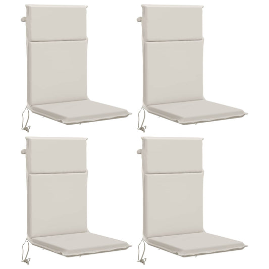 High Back Chair Cushion GEMERT 4 pcs 100% Polyester White