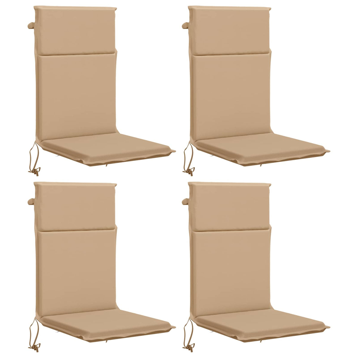 High Back Chair Cushion GEMERT 4 pcs 100% Polyester Sand