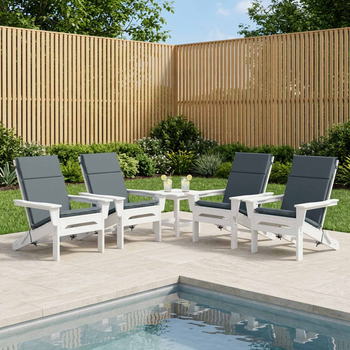 High Back Chair Cushion GEMERT 6 pcs 100% Polyester Blue