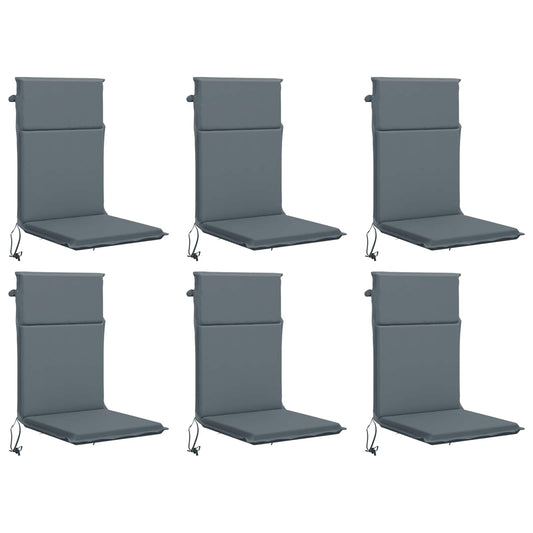 High Back Chair Cushion GEMERT 6 pcs 100% Polyester Blue
