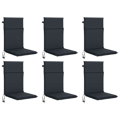 High Back Chair Cushion GEMERT 6 pcs 100% Polyester Dark Blue