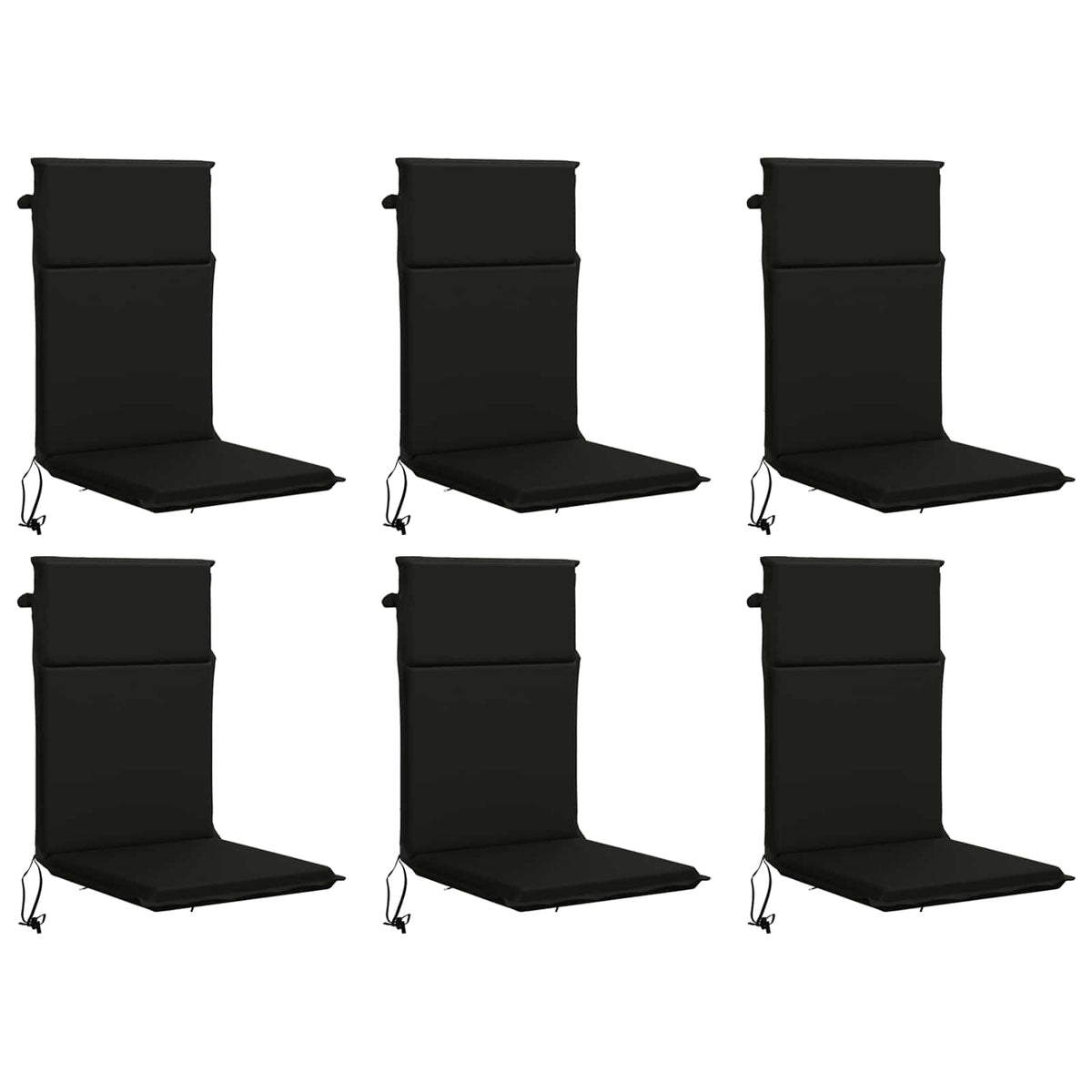 High Back Chair Cushion GEMERT 6 pcs 100% Polyester Black
