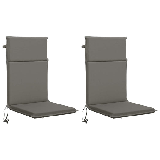 High Back Chair Cushion GEMERT 2 pcs 100% Polyester Grey