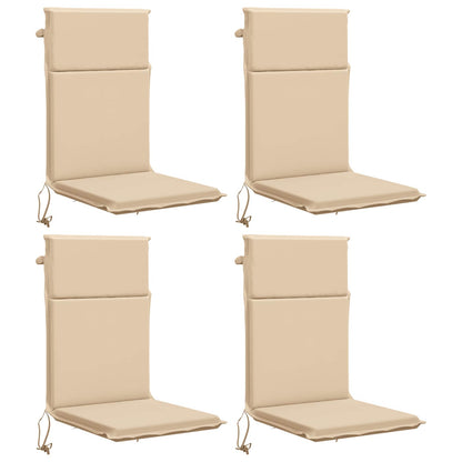 High Back Chair Cushion GEMERT 4 pcs 100% Polyester Cream