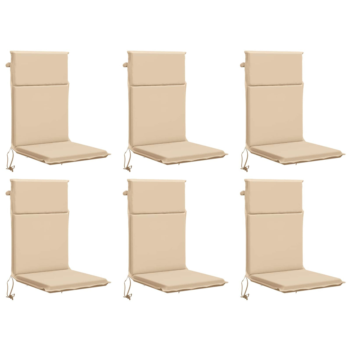 High Back Chair Cushion GEMERT 6 pcs 100% Polyester Cream