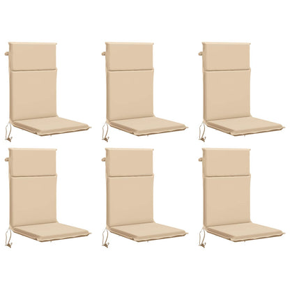 High Back Chair Cushion GEMERT 6 pcs 100% Polyester Cream