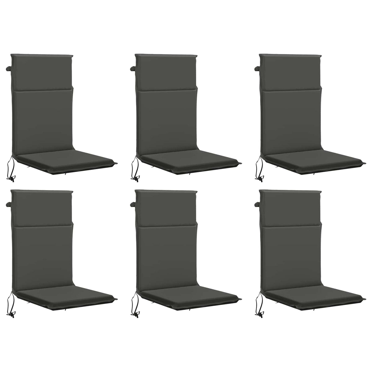 High Back Chair Cushion GEMERT 6 pcs 100% Polyester Anthracite