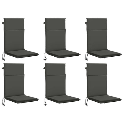 High Back Chair Cushion GEMERT 6 pcs 100% Polyester Anthracite