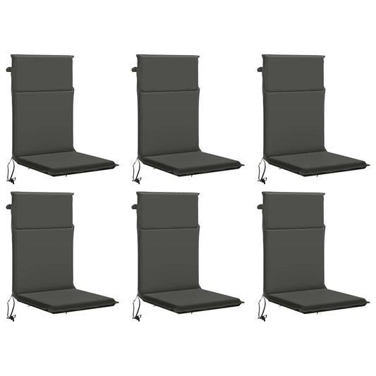 High Back Chair Cushion GEMERT 6 pcs 100% Polyester Anthracite
