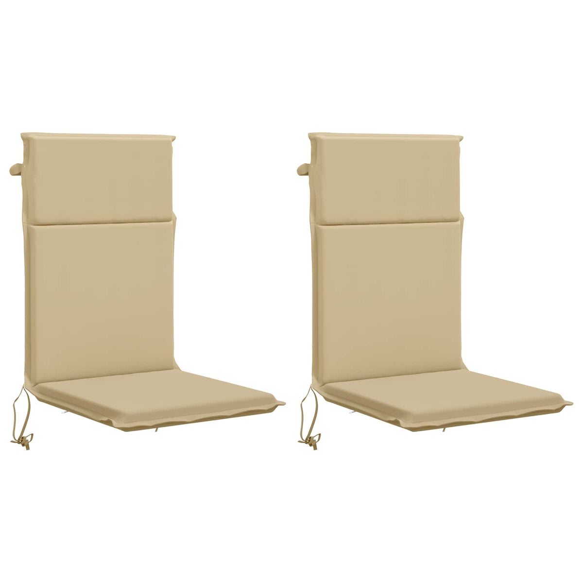 High Back Chair Cushion GEMERT 2 pcs 100% Polyester Beige