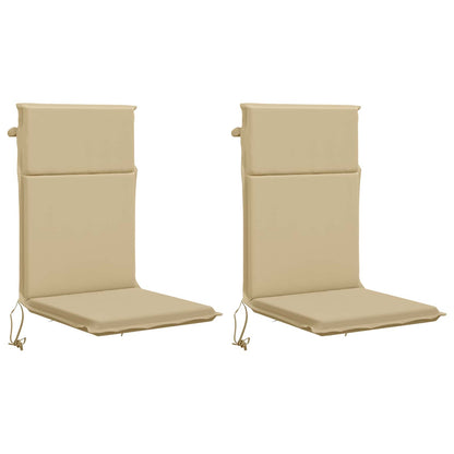 High Back Chair Cushion GEMERT 2 pcs 100% Polyester Beige