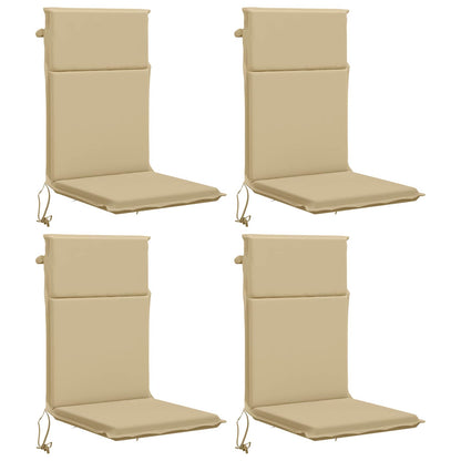 High Back Chair Cushion GEMERT 4 pcs 100% Polyester Beige
