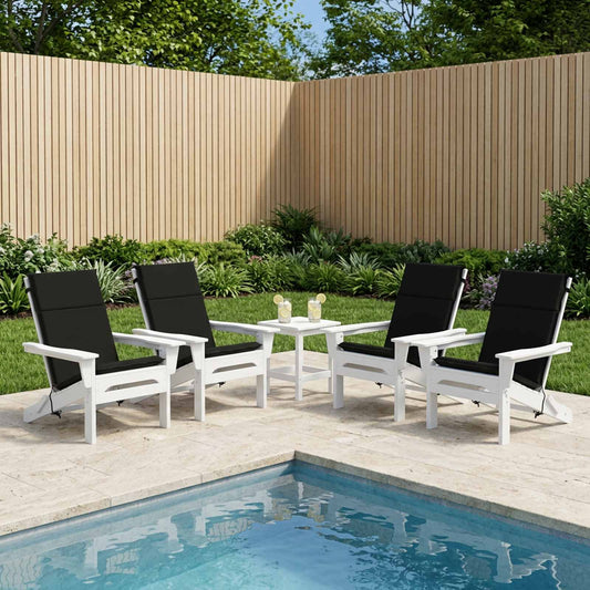 High Back Chair Cushion GEMERT 4 pcs 100% Polyester Black