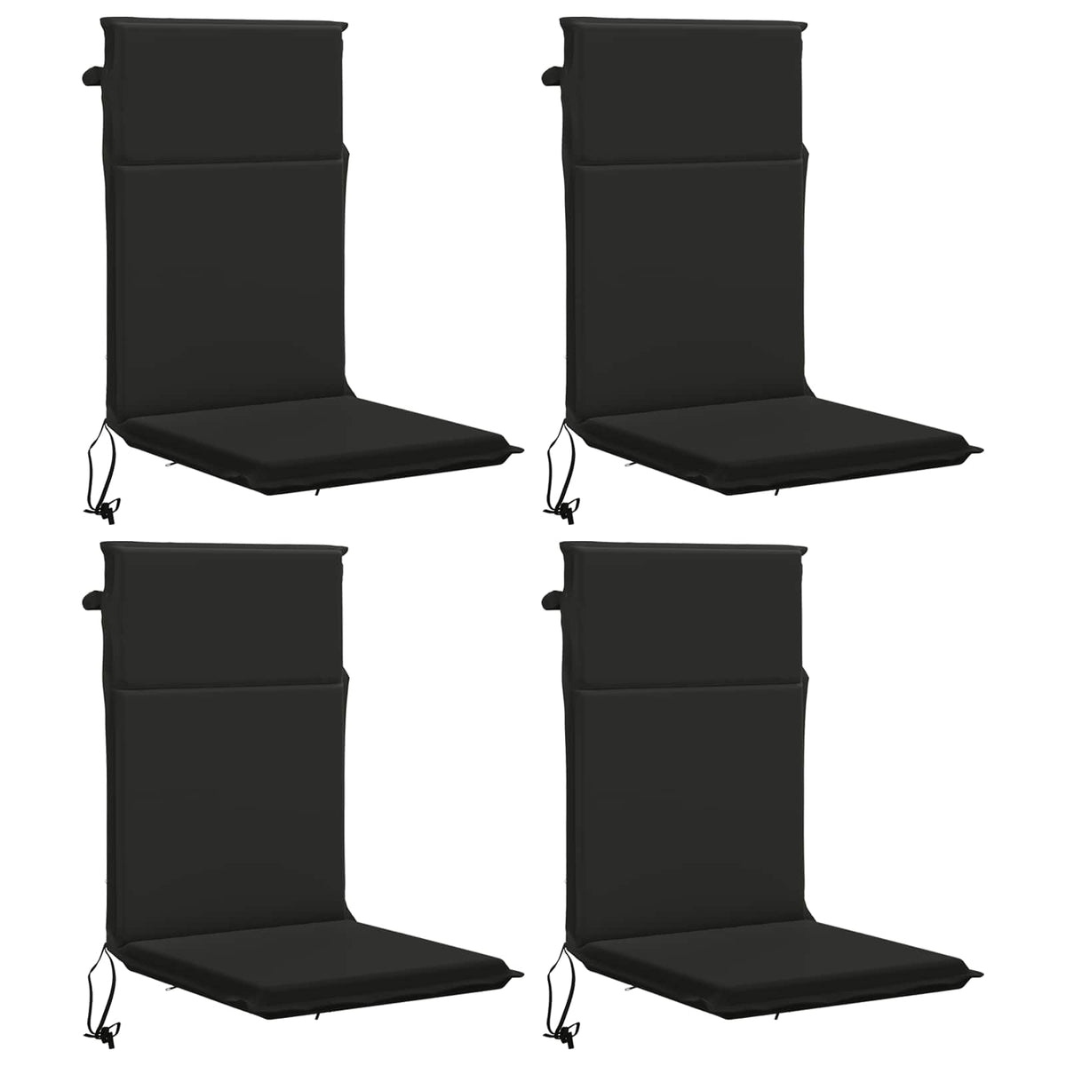 High Back Chair Cushion GEMERT 4 pcs 100% Polyester Black
