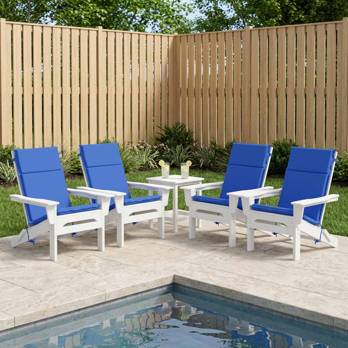 High Back Chair Cushion GEMERT 6 pcs 100% Polyester Royal Blue