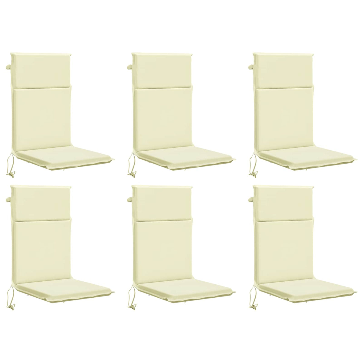 High Back Chair Cushion GEMERT 6 pcs 100% Polyester Cream