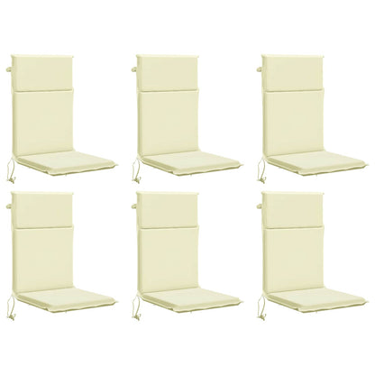 High Back Chair Cushion GEMERT 6 pcs 100% Polyester Cream