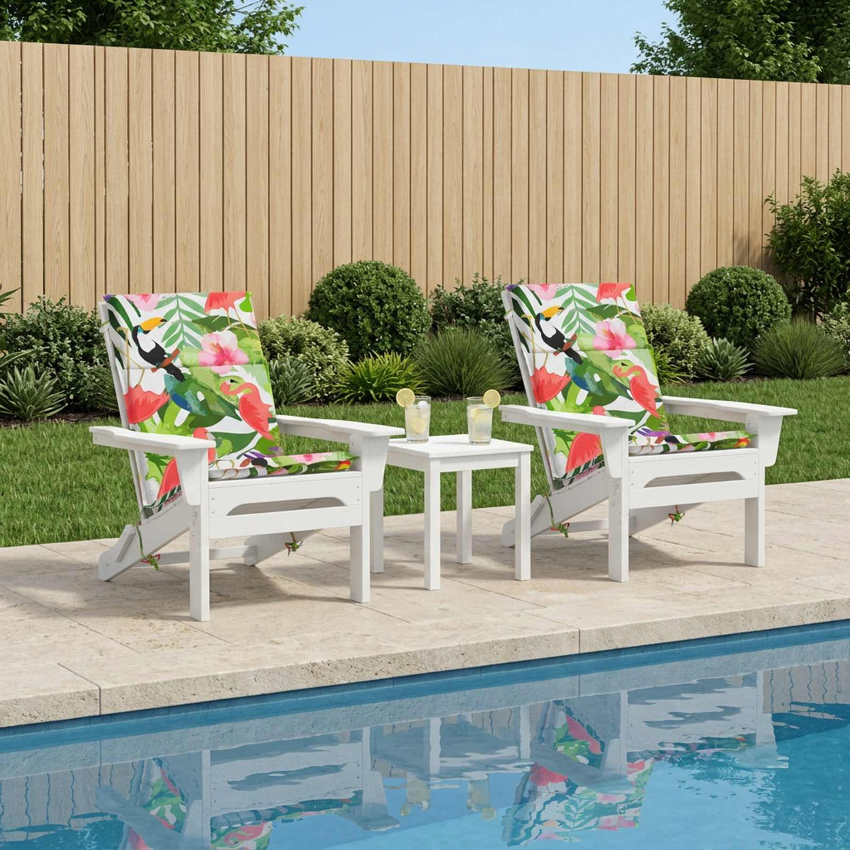 High Back Chair Cushion GEMERT 2 pcs 100% Polyester Multicolour