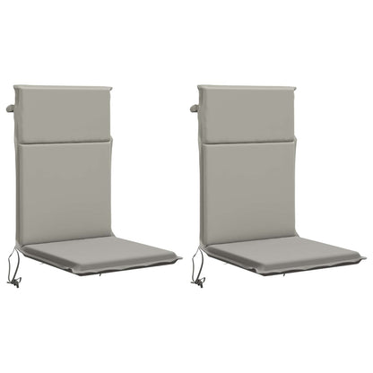 High Back Chair Cushion GEMERT 2 pcs 100% Polyester Grey