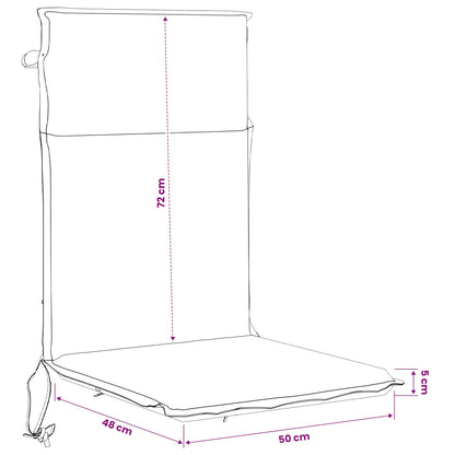 High Back Chair Cushion GEMERT 2 pcs 100% Polyester Light Blue
