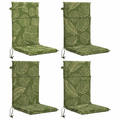 High Back Chair Cushion GEMERT 4 pcs 100% Polyester Leaf Design