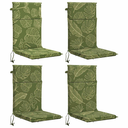 High Back Chair Cushion GEMERT 4 pcs 100% Polyester Leaf Design