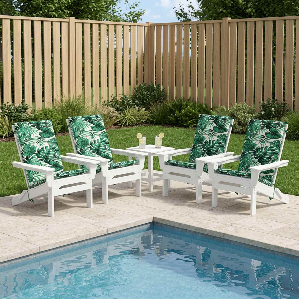 High Back Chair Cushion GEMERT 4 pcs 100% Polyester