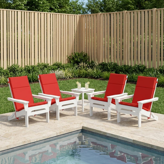 High Back Chair Cushion GEMERT 4 pcs 100% Polyester Red