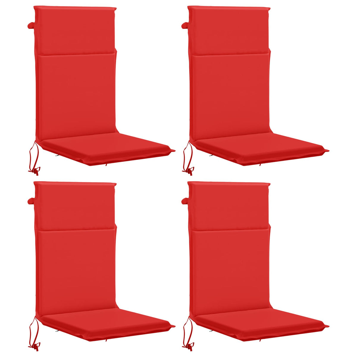High Back Chair Cushion GEMERT 4 pcs 100% Polyester Red