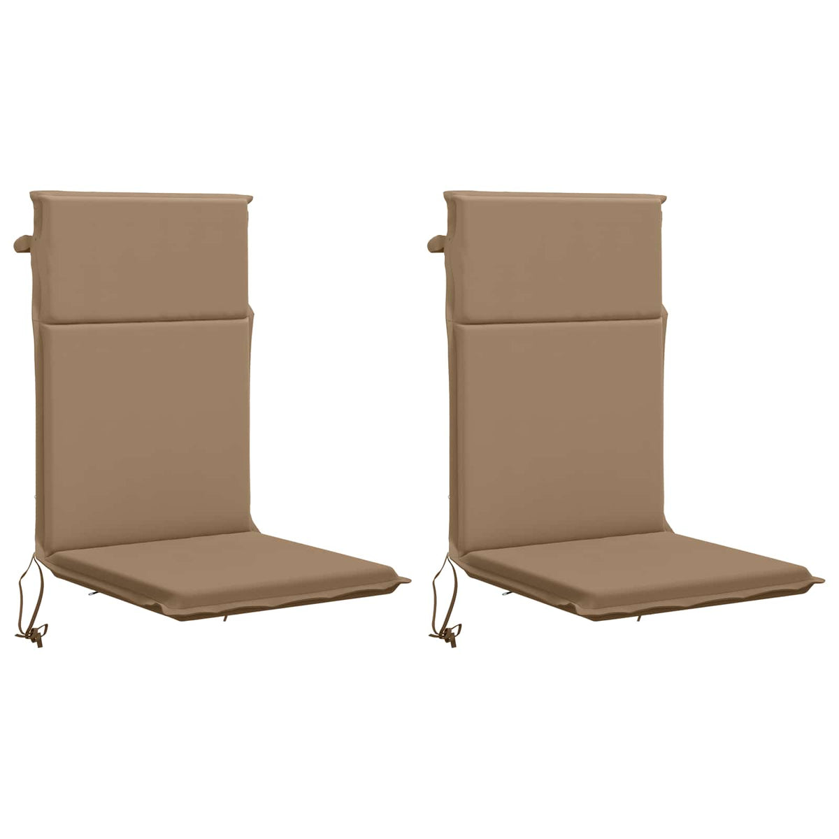 High Back Chair Cushion GEMERT 2 pcs 100% Polyester Taupe