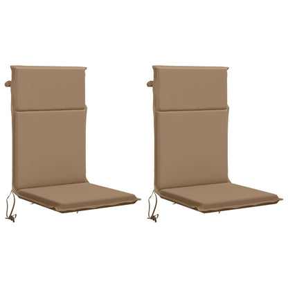 High Back Chair Cushion GEMERT 2 pcs 100% Polyester Taupe
