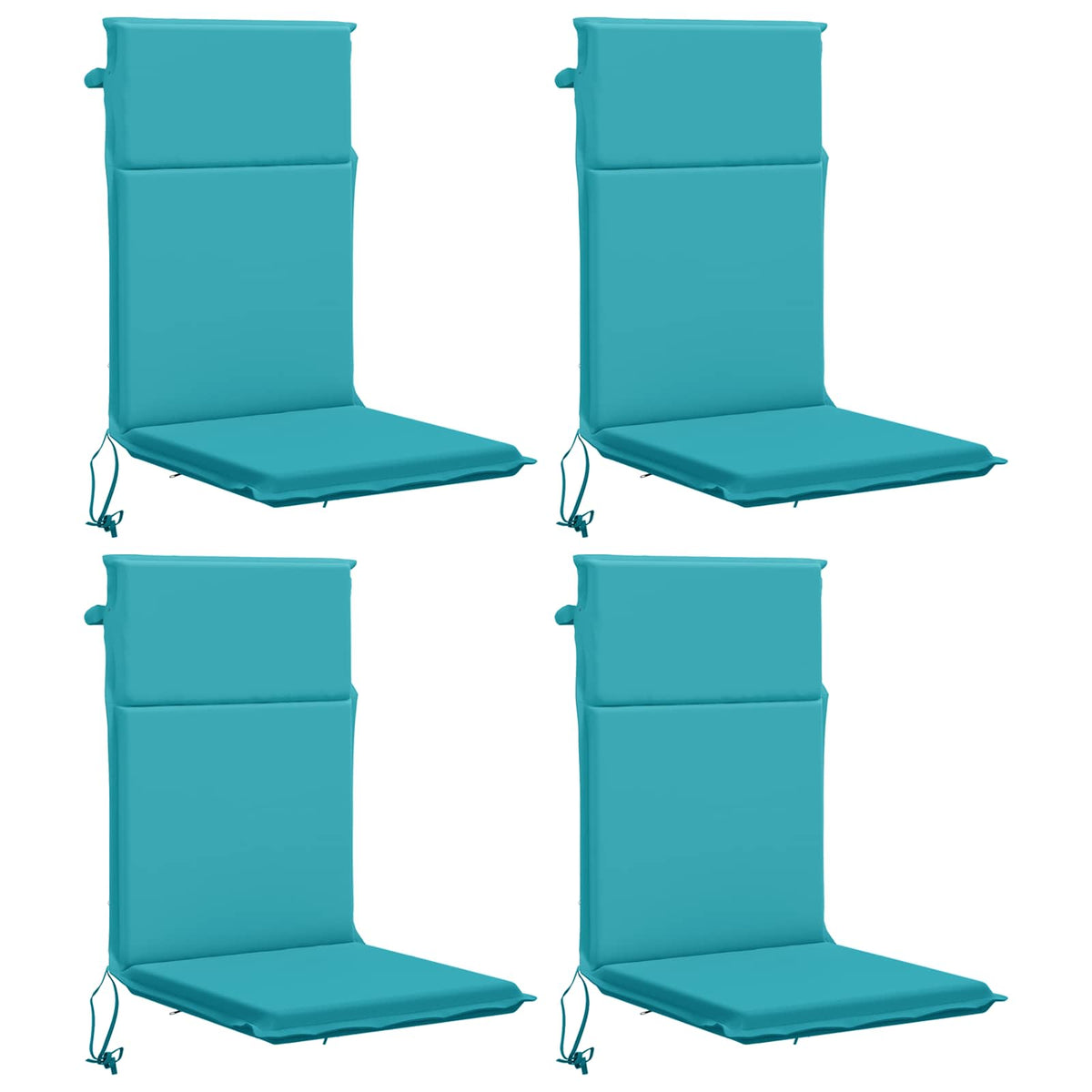High Back Chair Cushion GEMERT 4 pcs 100% Polyester Turquoise