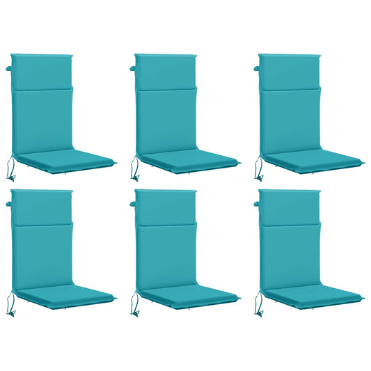 High Back Chair Cushion GEMERT 6 pcs 100% Polyester Turquoise