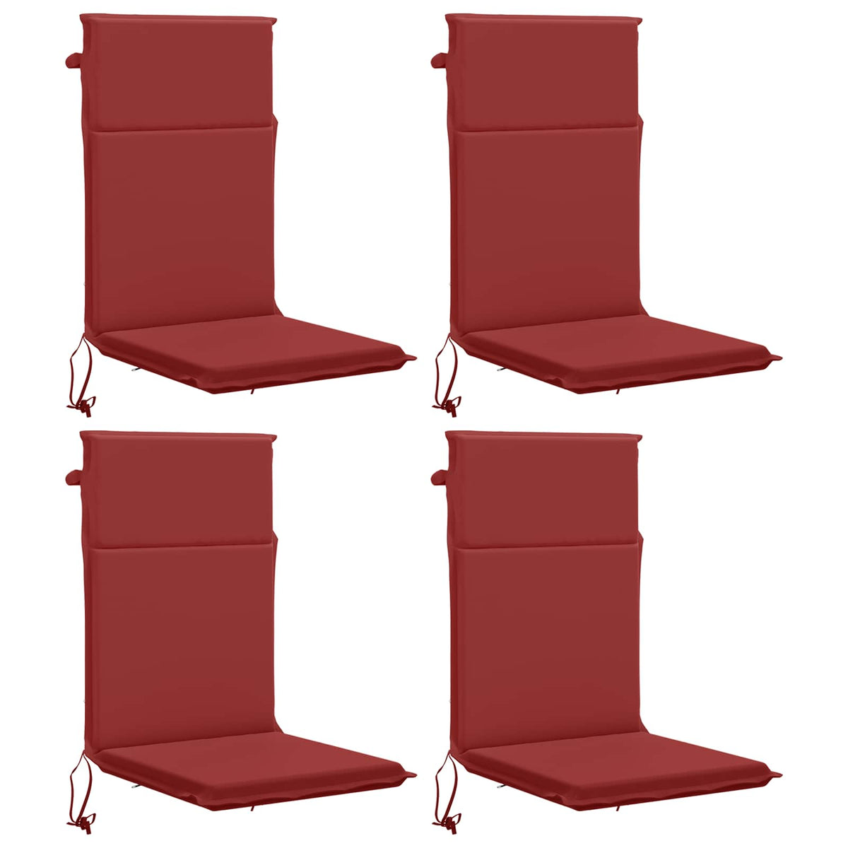 High Back Chair Cushion GEMERT 4 pcs 100% Polyester Wine Red