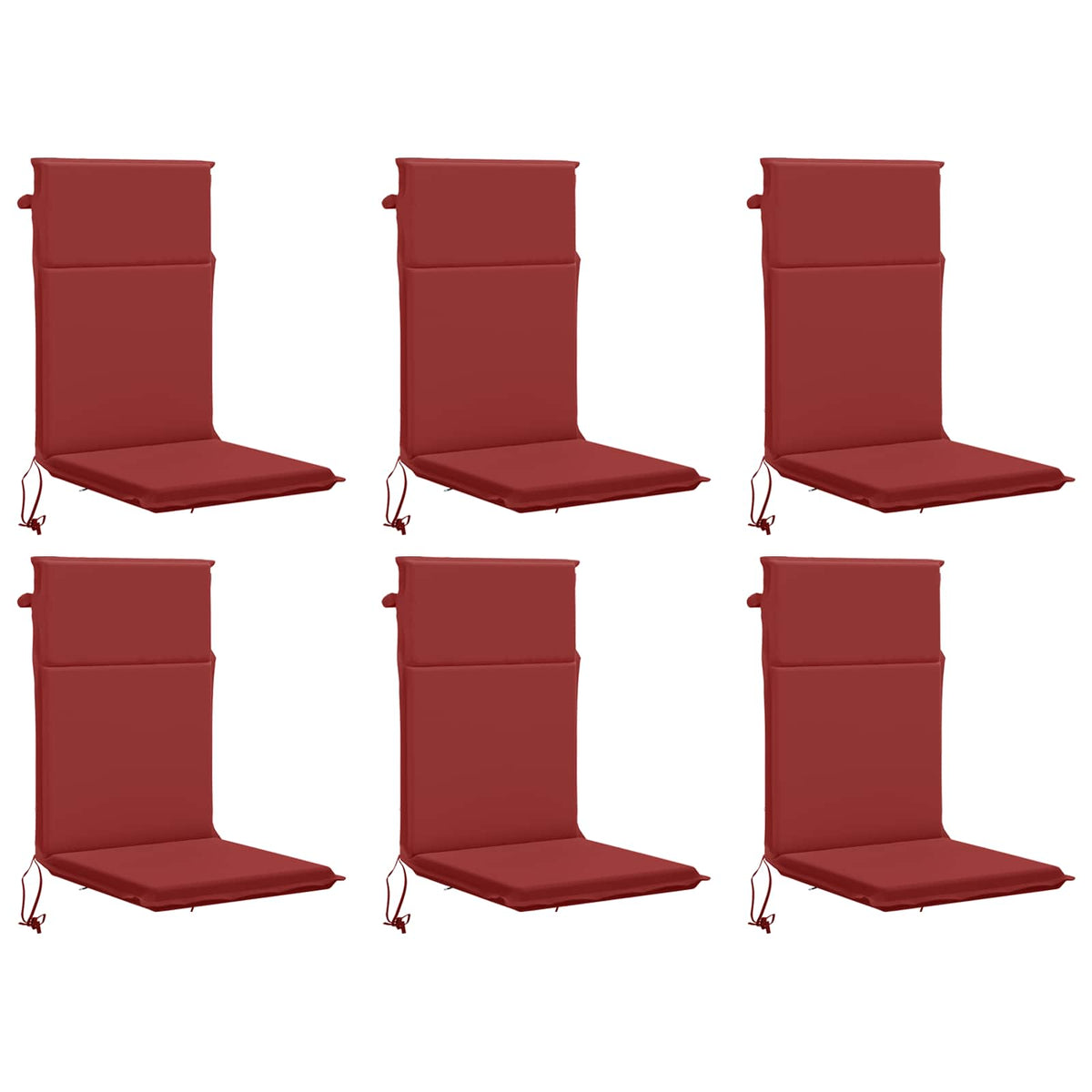High Back Chair Cushion GEMERT 6 pcs 100% Polyester Wine Red