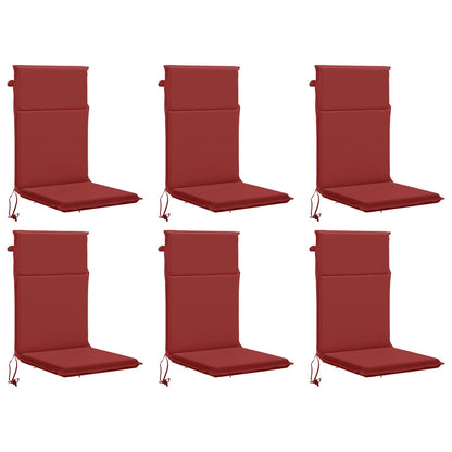 High Back Chair Cushion GEMERT 6 pcs 100% Polyester Wine Red