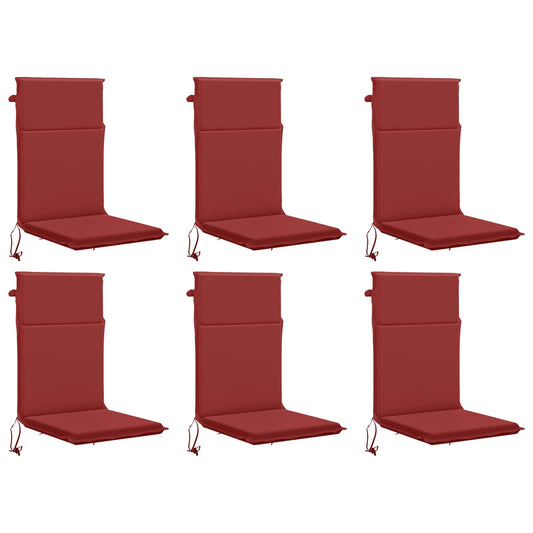 High Back Chair Cushion GEMERT 6 pcs 100% Polyester Wine Red
