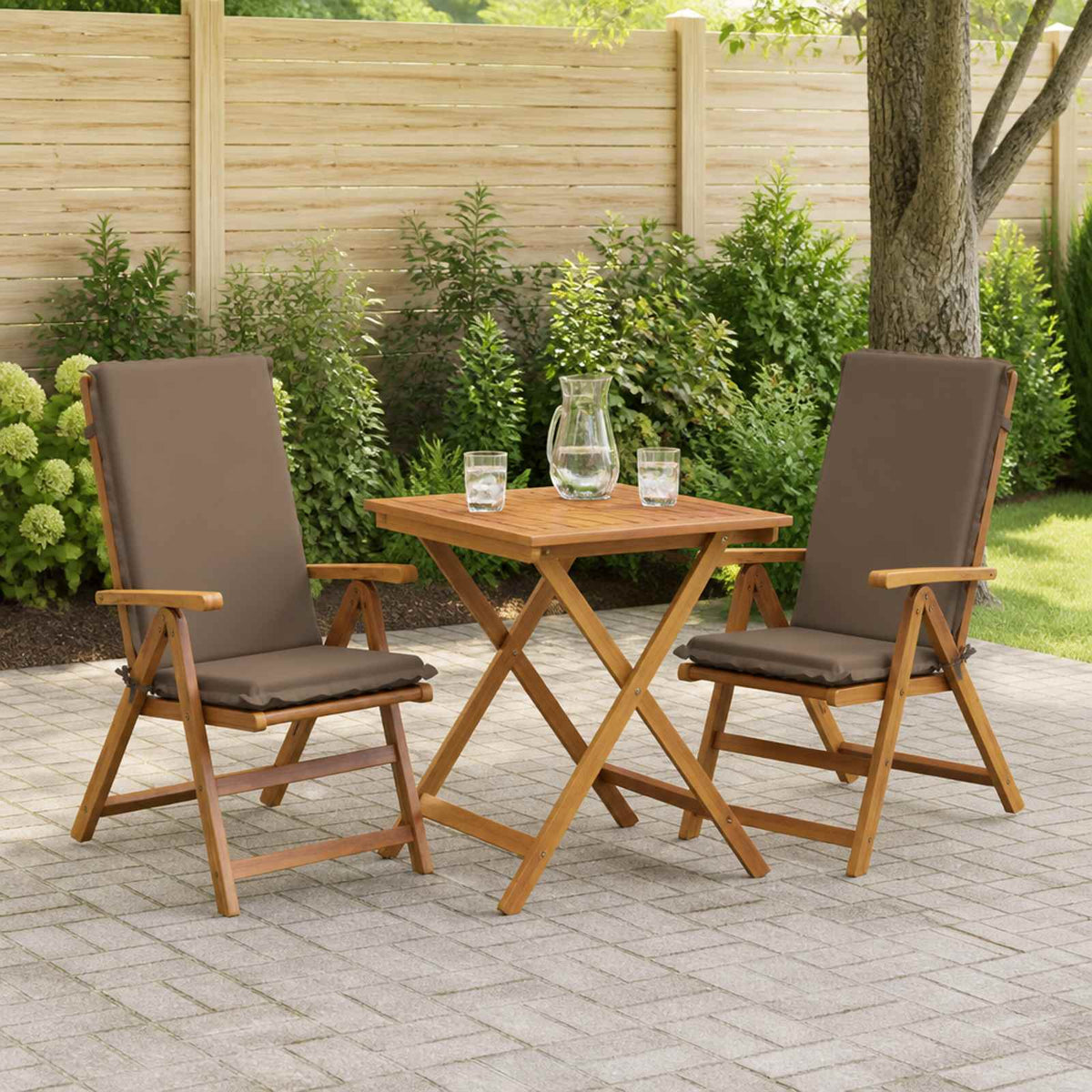 High Back Chair Cushion GEMERT 2 pcs 100% Polyester Taupe