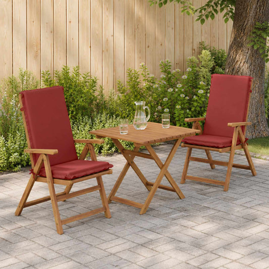 High Back Chair Cushion GEMERT 2 pcs 100% Polyester Red