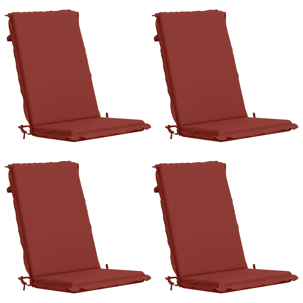 High Back Chair Cushion GEMERT 4 pcs 100% Polyester Red