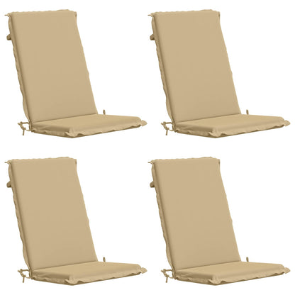 High Back Chair Cushion GEMERT 4 pcs 100% Polyester Beige