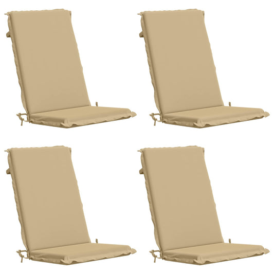 High Back Chair Cushion GEMERT 4 pcs 100% Polyester Beige
