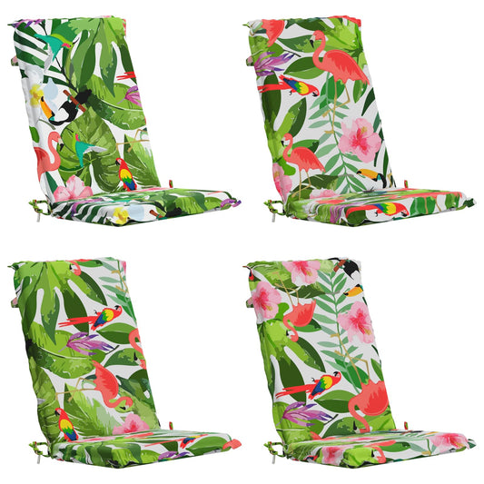 High Back Chair Cushion GEMERT 4 pcs 100% Polyester Multicolour